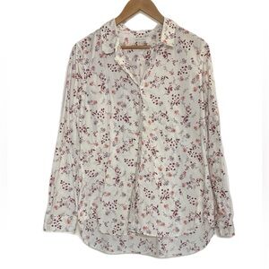 Garnett Hill long sleeve floral print button up top